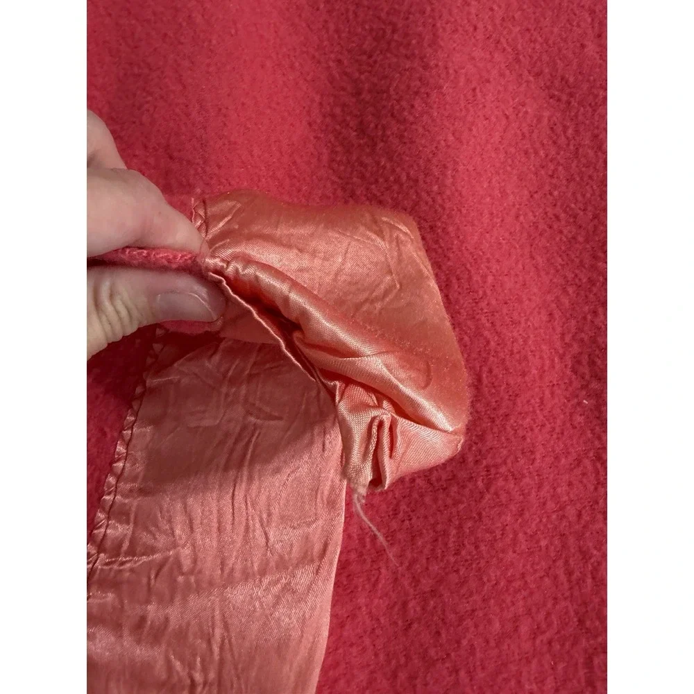 Vintage Fuchsia Pink Wool ? Blanket Twin 73x78